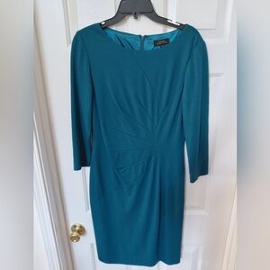 Tahari Teal Long Sleeve Dress